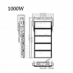 1000W Led Outdoor Stadium Lighting High Mast Stadium Light Led Stadium Flood Light Basketball Stadium Lights Volleyball Light Arena Lighting Replacement for 1500W Metal Halide