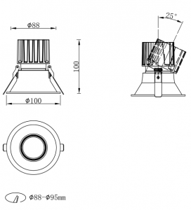 Adjustable Modular LED downlight D100