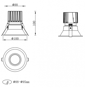 Modular LED downlight D100