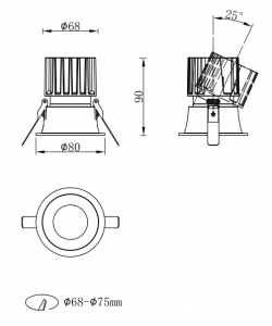 Adjustable Modular LED downlight D80