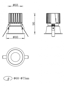 Modular LED downlight D80